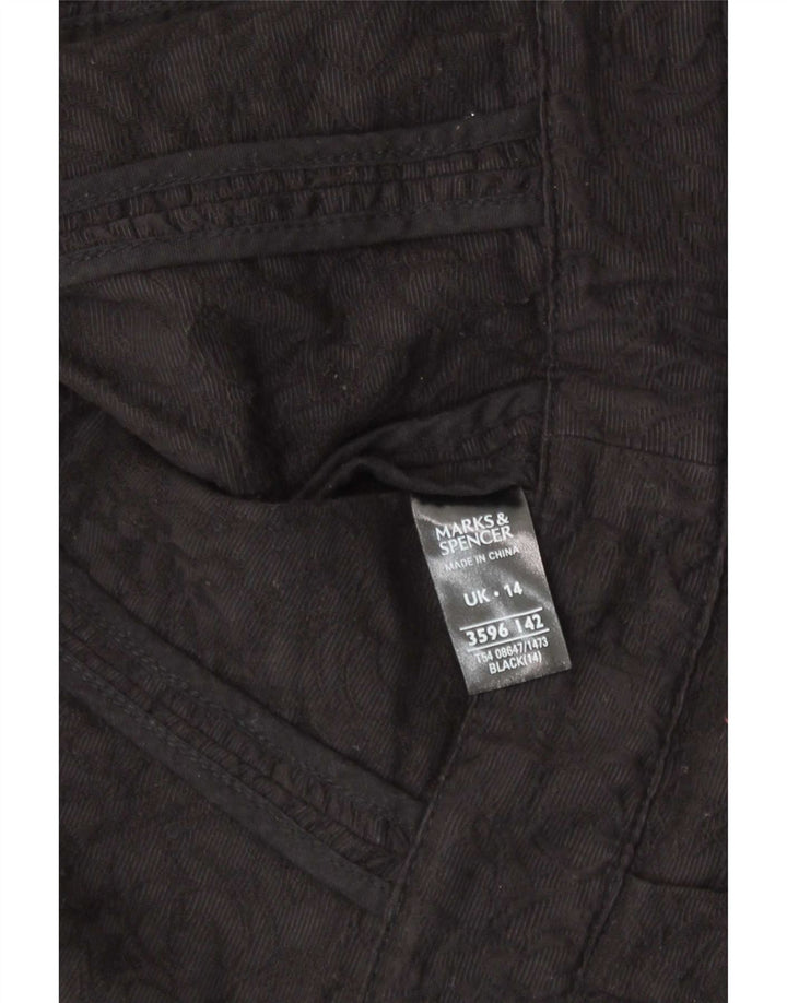 Marks & Spencer Womens Crop 3/4-ærmet blazerjakke UK 14 Large Black