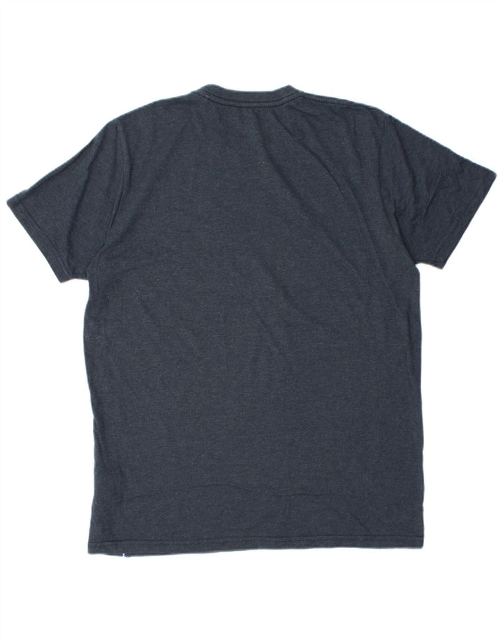 Weird Fish Herre T-Shirt Top Medium Marineblå Bomuld