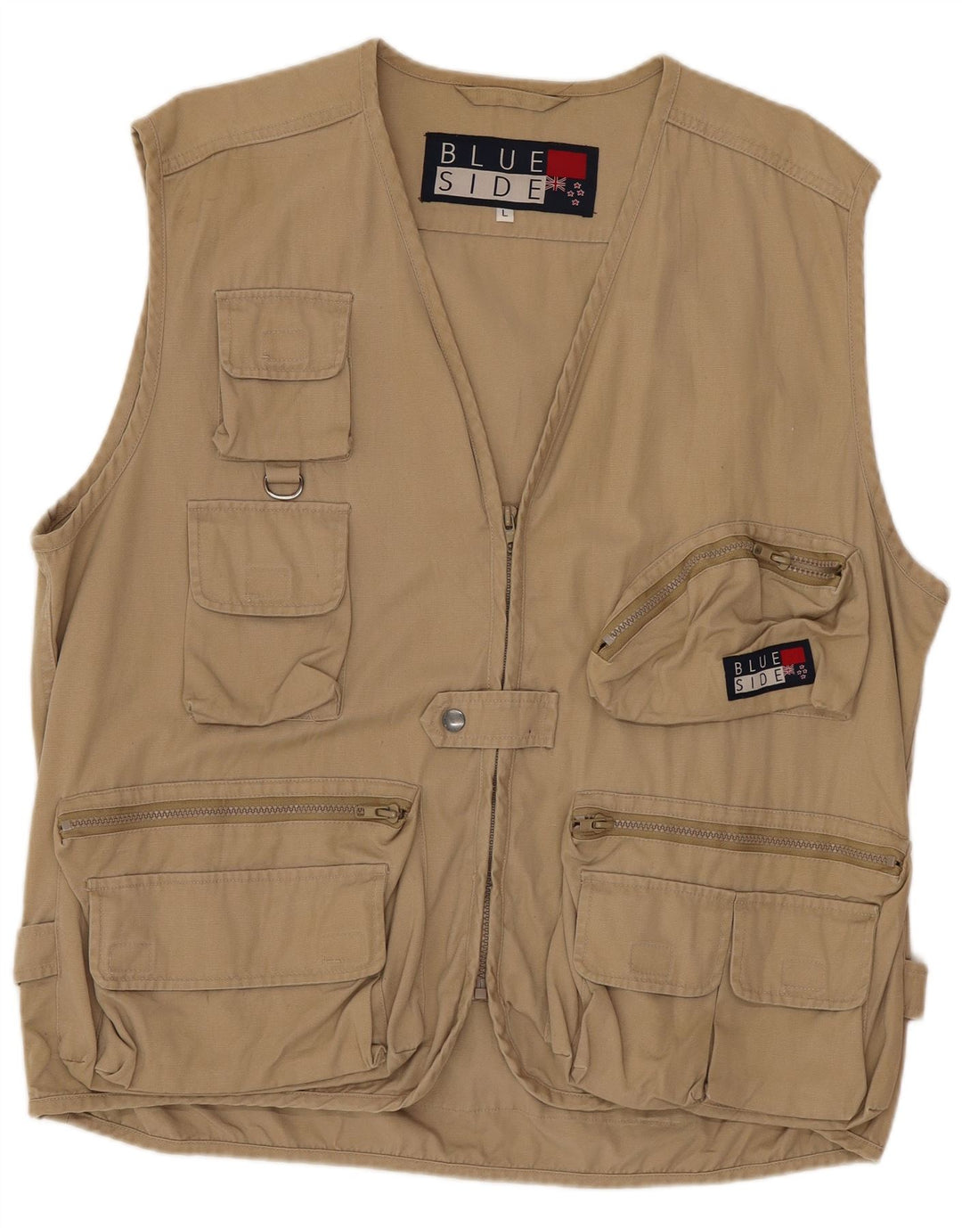 Blue Side Herre Utility Gilet UK 40 Large Brown