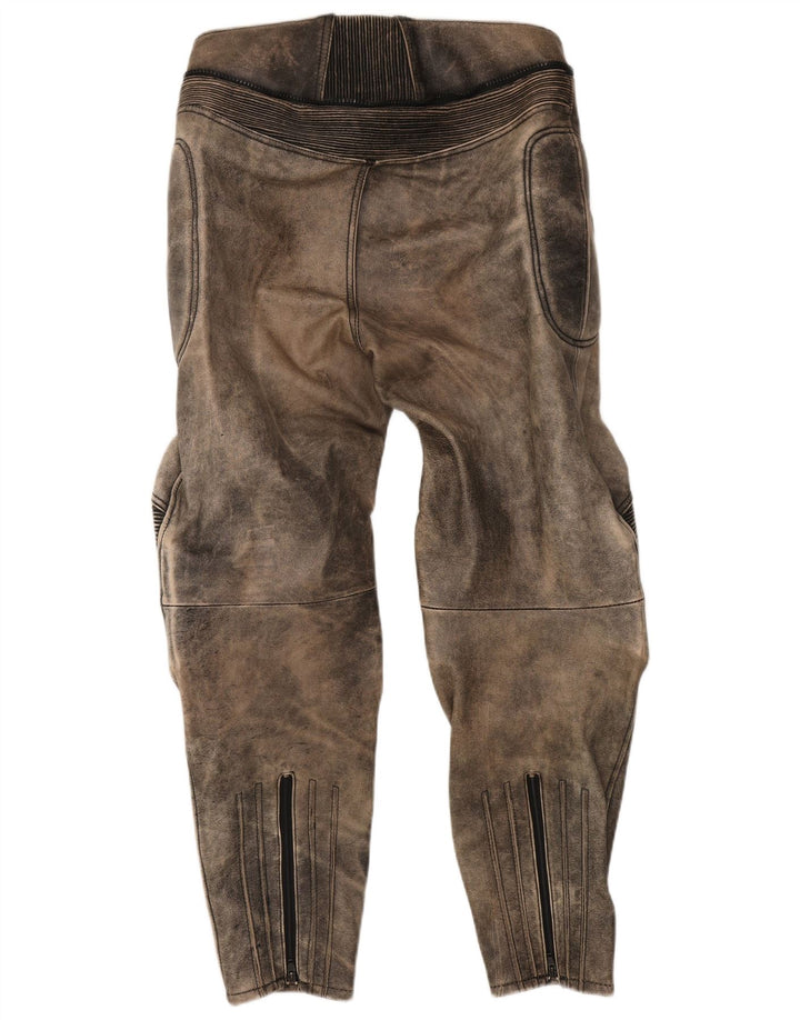 MODEKA Herre Biker Bukser Størrelse 58 3XL W36 L31 Grå Tie Dye Læder