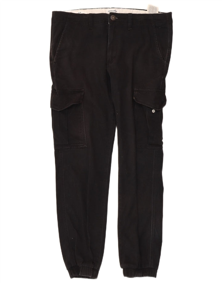 JACK & JONES Herre jogger Cargo Bukser W32 L28 Sort Bomuld