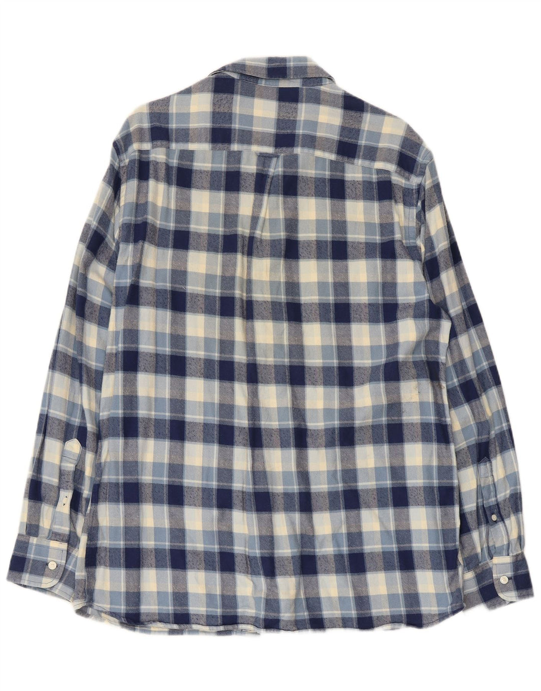 JAEGER Mens Flannel Shirt Large Blue Check Cotton