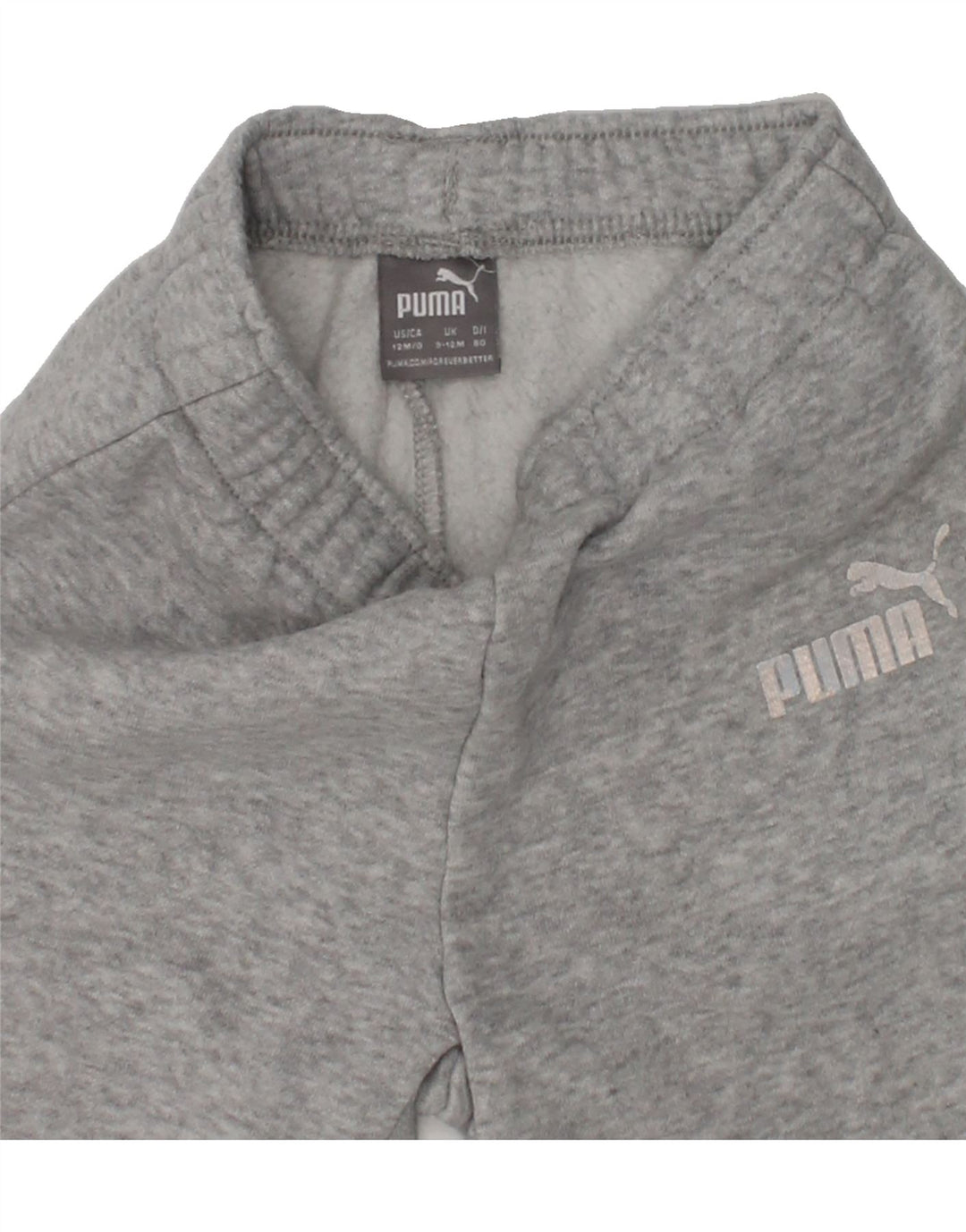 PUMA Baby Girls Joggers Trousers 9-12 Months Grey Cotton | Vintage Puma | Thrift | Second-Hand Puma | Used Clothing | Messina Hembry 