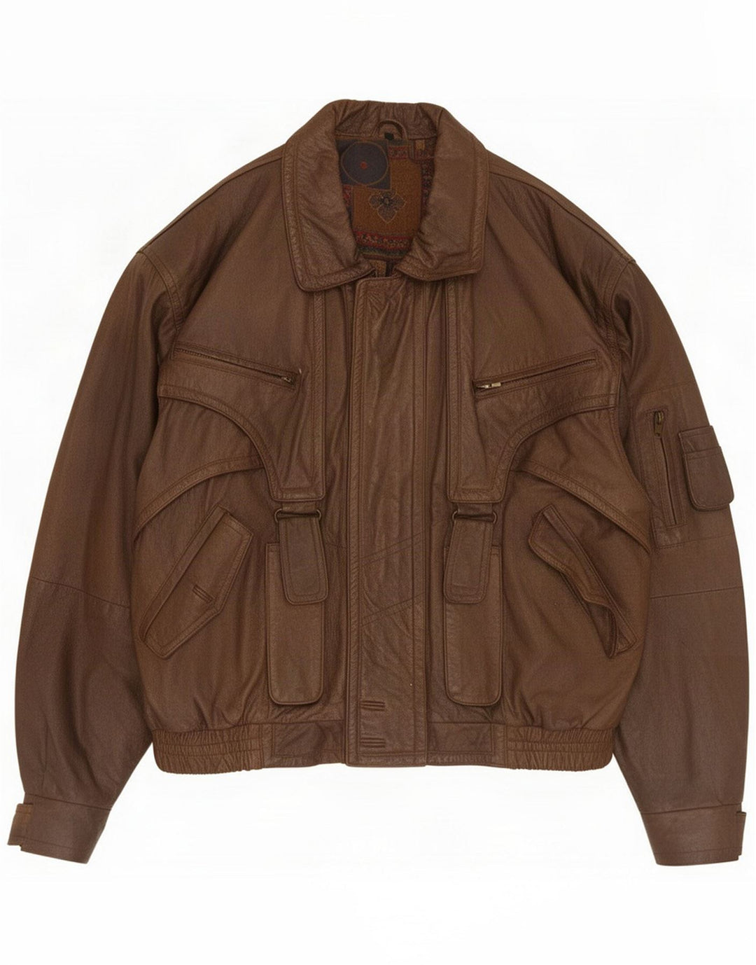 Vintage Herre Læderjakke UK 36 Small Brown