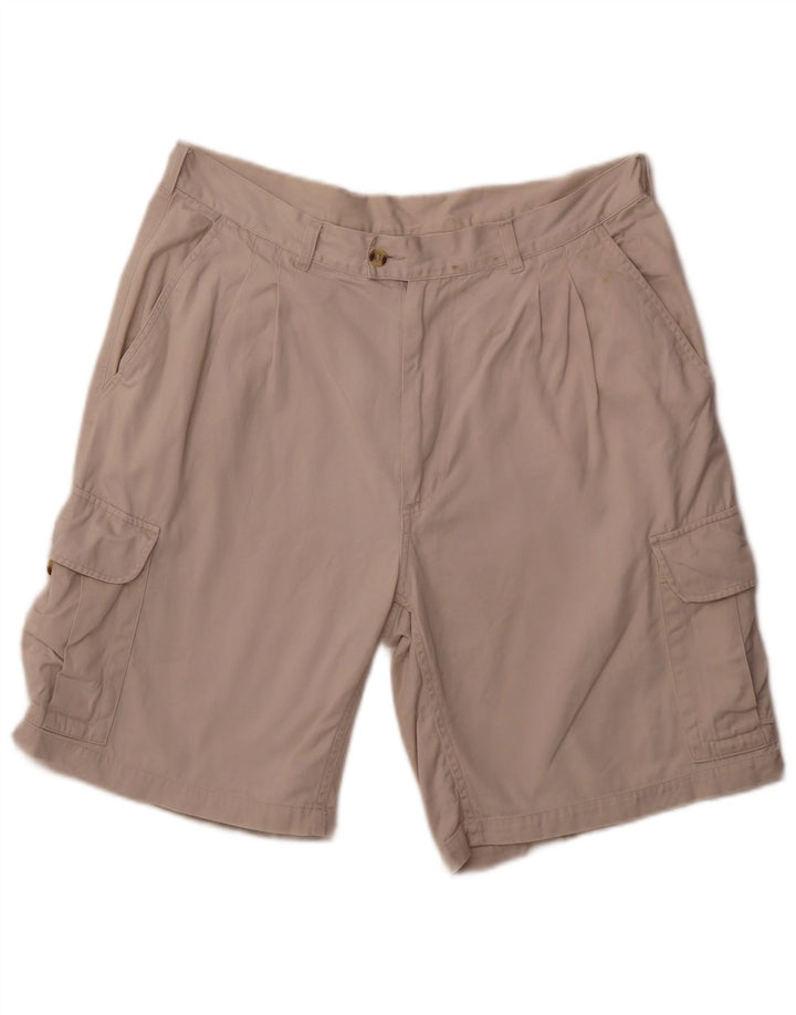 VINTAGE Mens Cargo Shorts Large W34  Beige Cotton