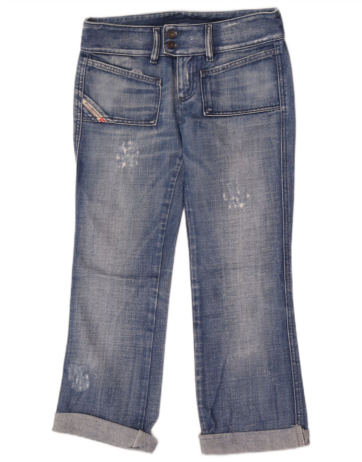 Diesel Dame Distressed Cropped Jeans W26 L25 Blå Bomuld