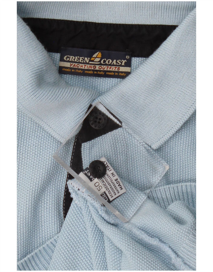 Green Coast Herre Polo Neck Jumper Sweater IT 50 Medium Blue