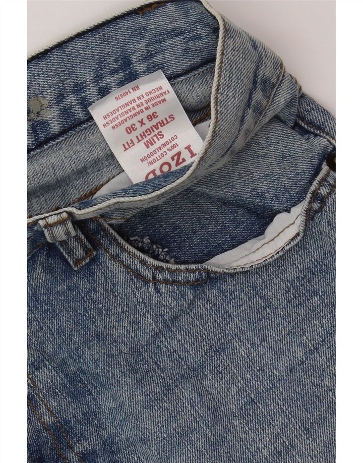 IZOD Mens Slim Straight Jeans W36 L30 Blue Cotton Vintage Izod and Second-Hand Izod from Messina Hembry 