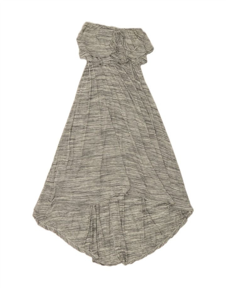 MOSSIMO Womens Maxi Strapless Dress UK 12 Medium Grey Striped Cotton Vintage Mossimo and Second-Hand Mossimo from Messina Hembry 