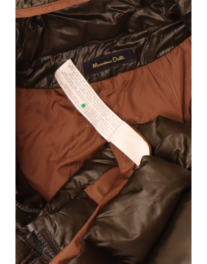 Massimo Dutti Dame Hættejakke UK 10 Small Khaki Nylon