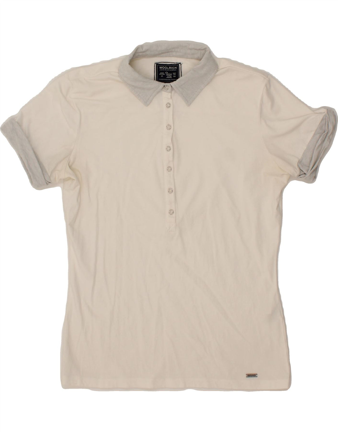 WOOLRICH Womens Polo Shirt UK 18 XL White Vintage Woolrich and Second-Hand Woolrich from Messina Hembry 