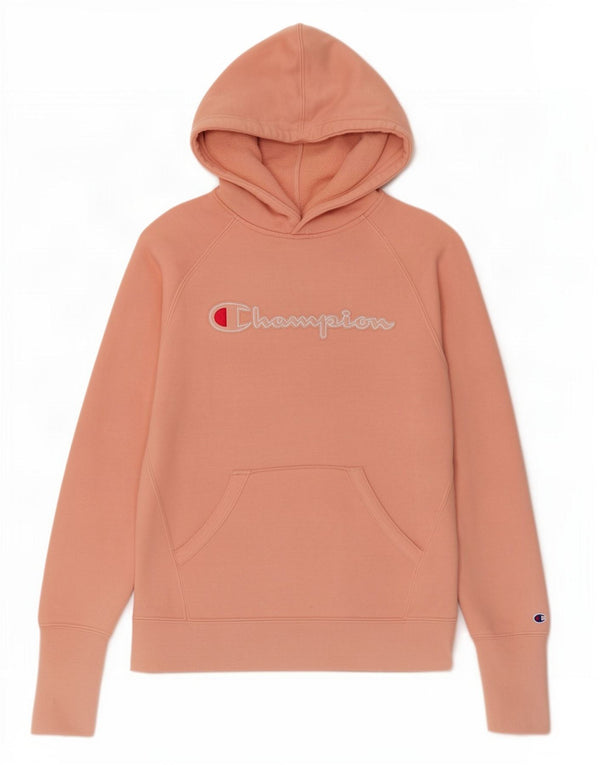 Champion Dame Grafisk Hoodie Jumper UK 10 Small Pink Bomuld