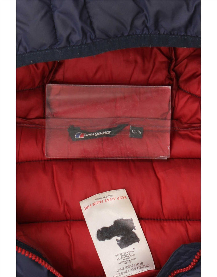 Berghaus hættejakke til drenge 14-15 år marineblå polyester