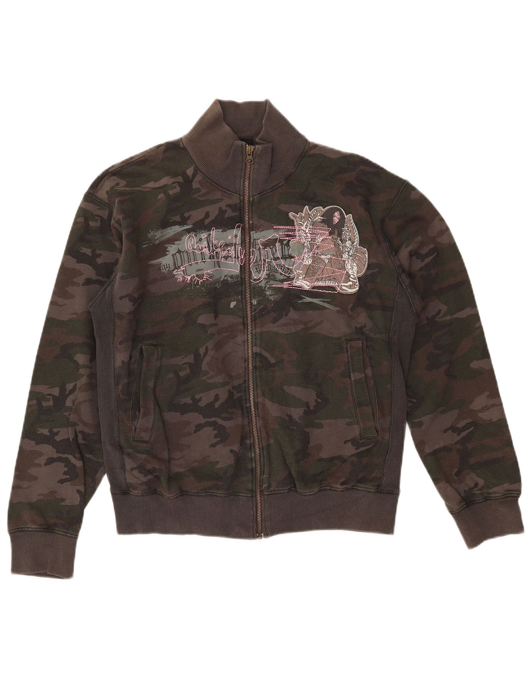 QUIKSILVER Dame træningsdragt Topjakke UK 16 Stor Khaki Camouflage