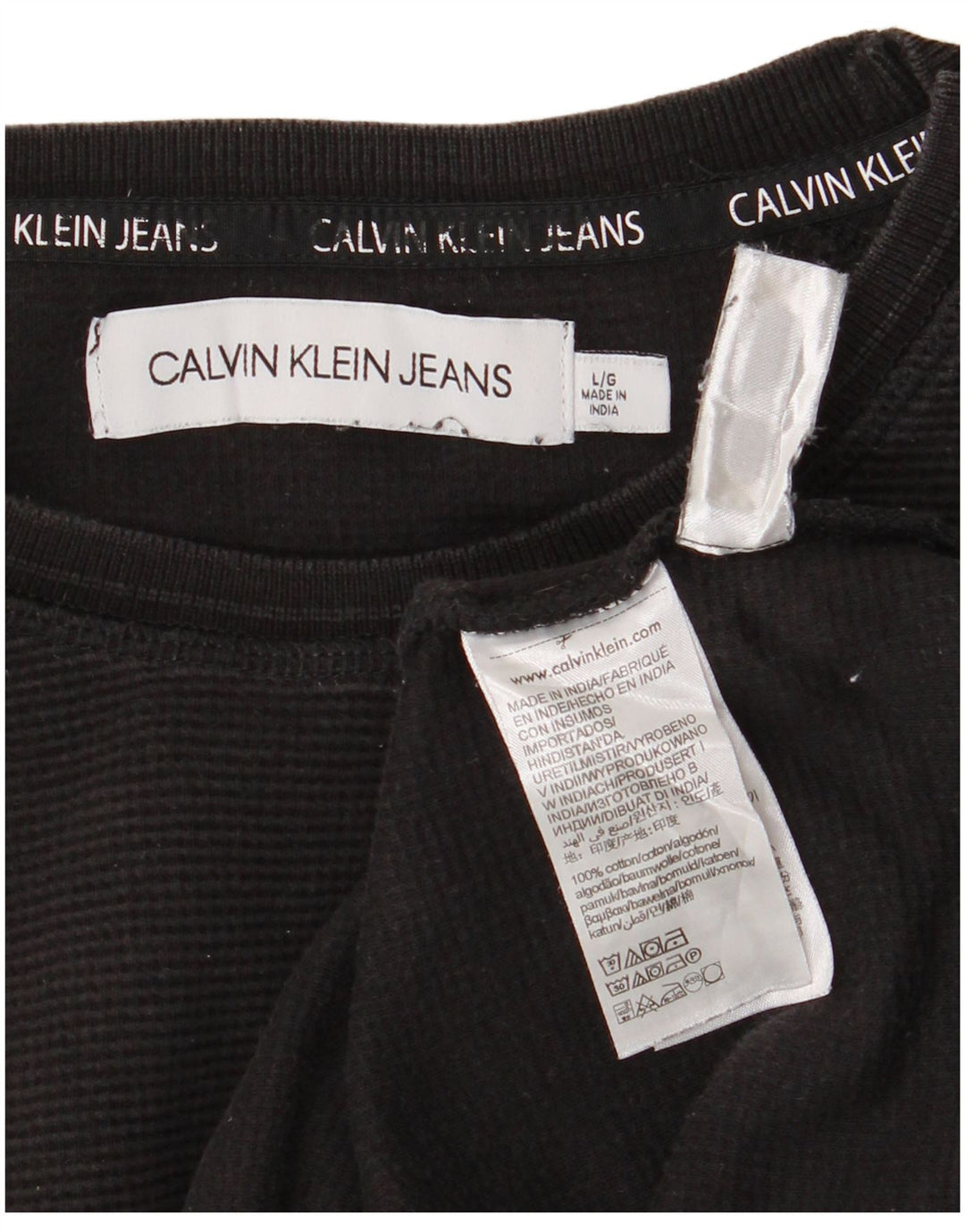 Calvin Klein Jeans Herre Top Langærmet Stor Sort Bomuld