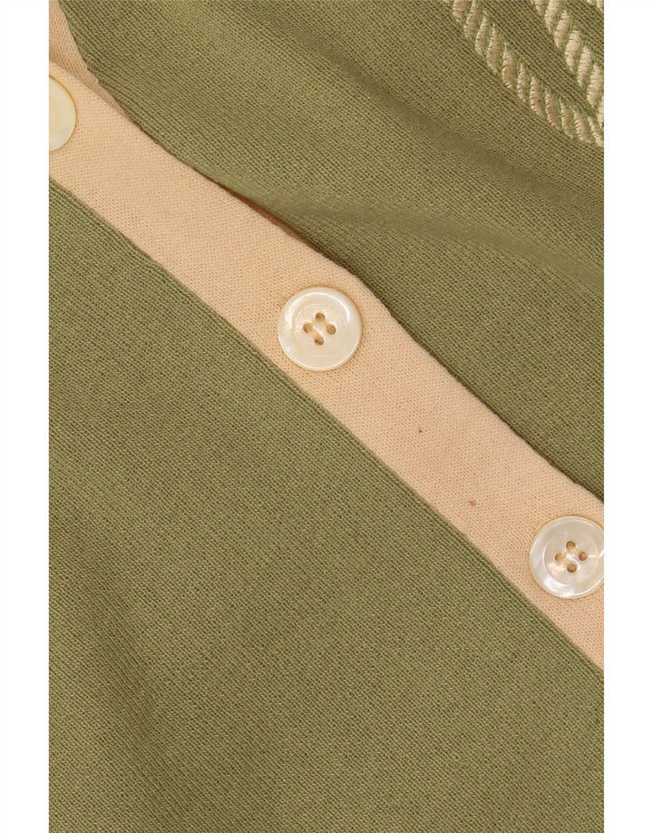 LES COPAINS Dame cardigan sweater UK 4 XS Khaki Wool