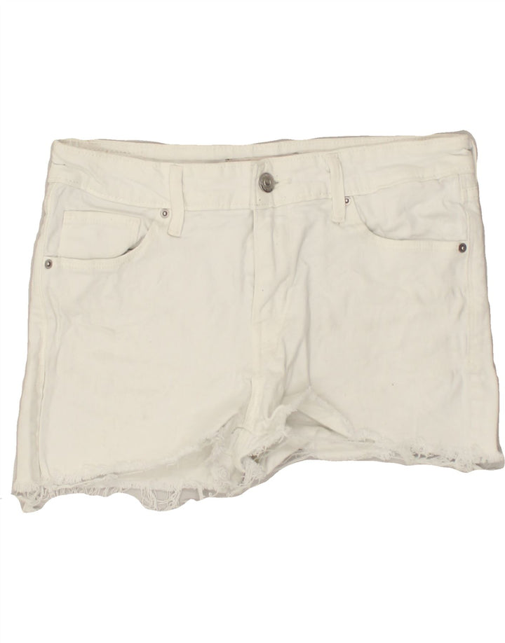 LEVI'S Womens Denim Hot Pants US 6 Medium W30  White Cotton | Vintage Levi's | Thrift | Second-Hand Levi's | Used Clothing | Messina Hembry 