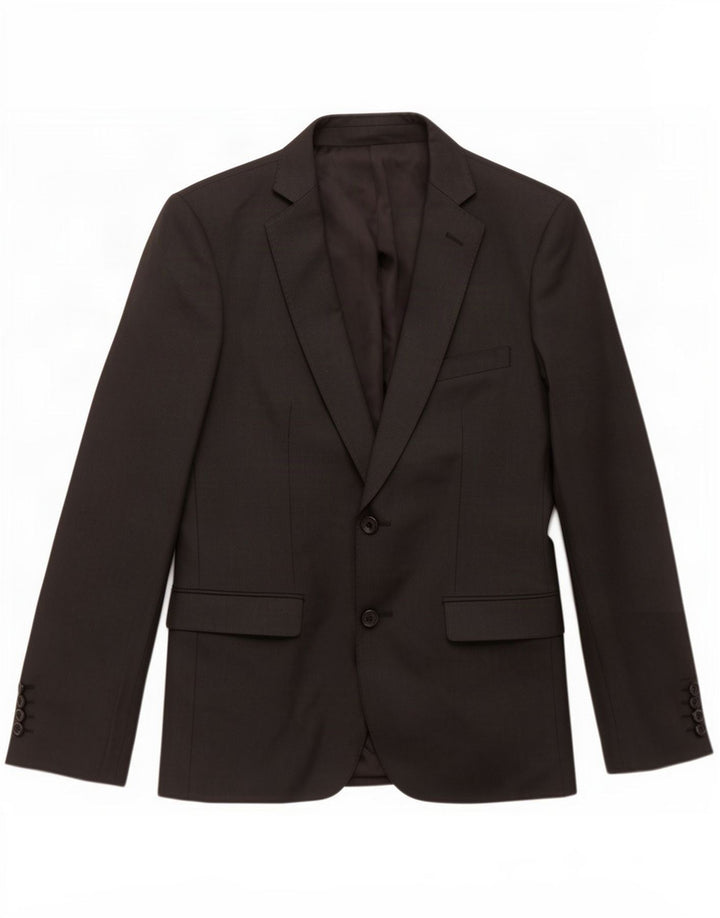 Zara Herre 2-knaps blazerjakke EU 46 Lille sort polyester