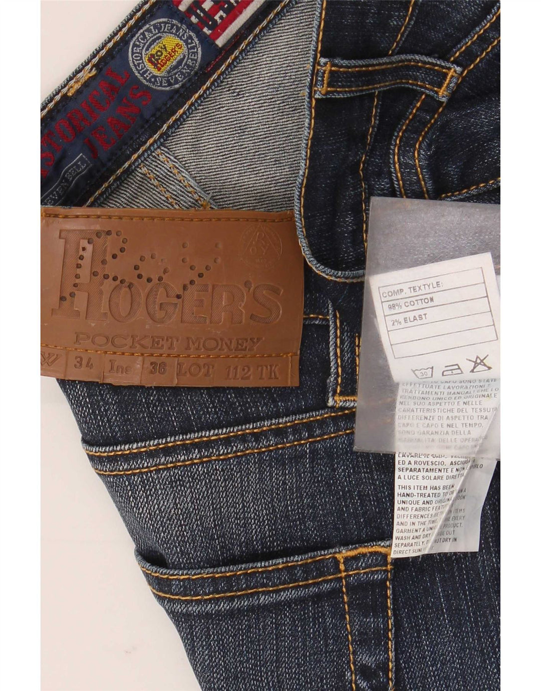 Roy Rogers Straight Jeans til mænd W34 L30 blå bomuld