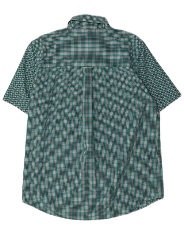 Chaps Kortærmet Herreskjorte Medium Grøn Gingham Bomuld