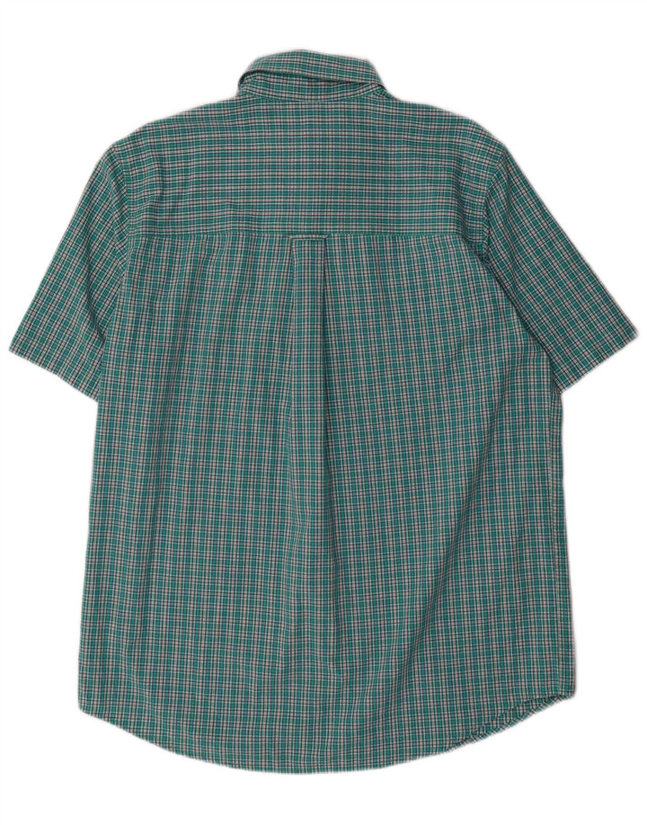 Chaps Kortærmet Herreskjorte Medium Grøn Gingham Bomuld