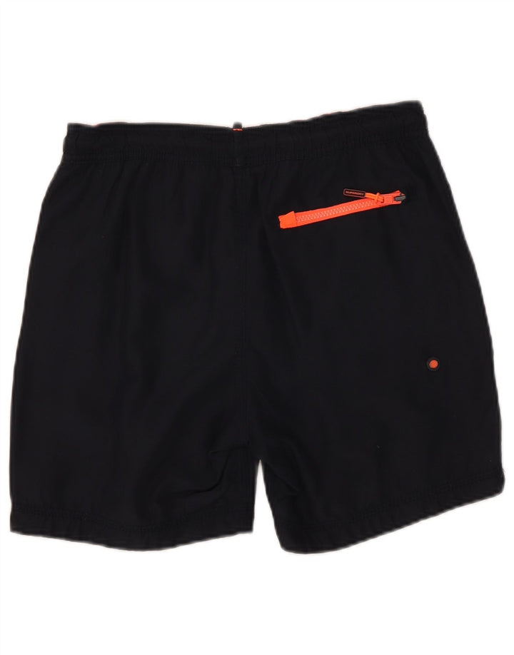 Superdry grafiske svømmeshorts til kvinder UK 10 Små marineblå polyester