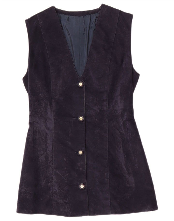 Vintage Dame Longline vest UK 10 Small Navy Blue