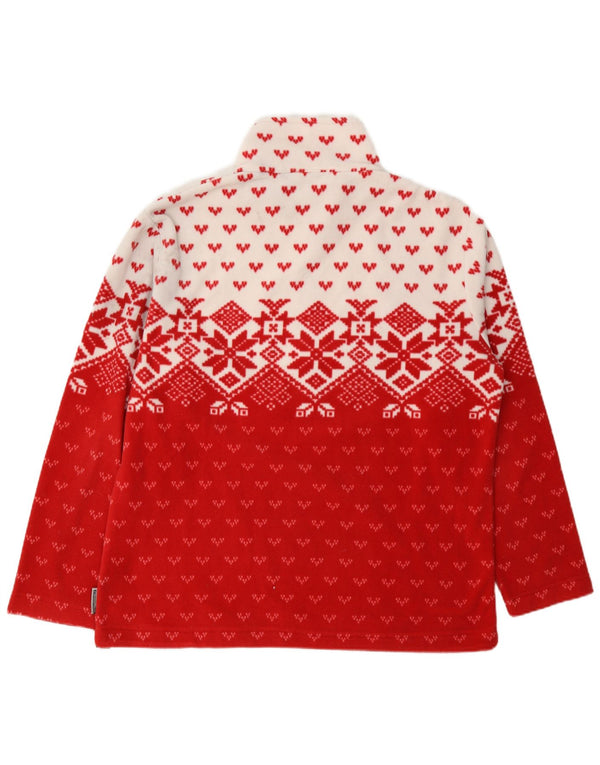 F.LLI Campagnolo fleecetrøje til damer med lynlås DK 18 XL Red Fair Isle