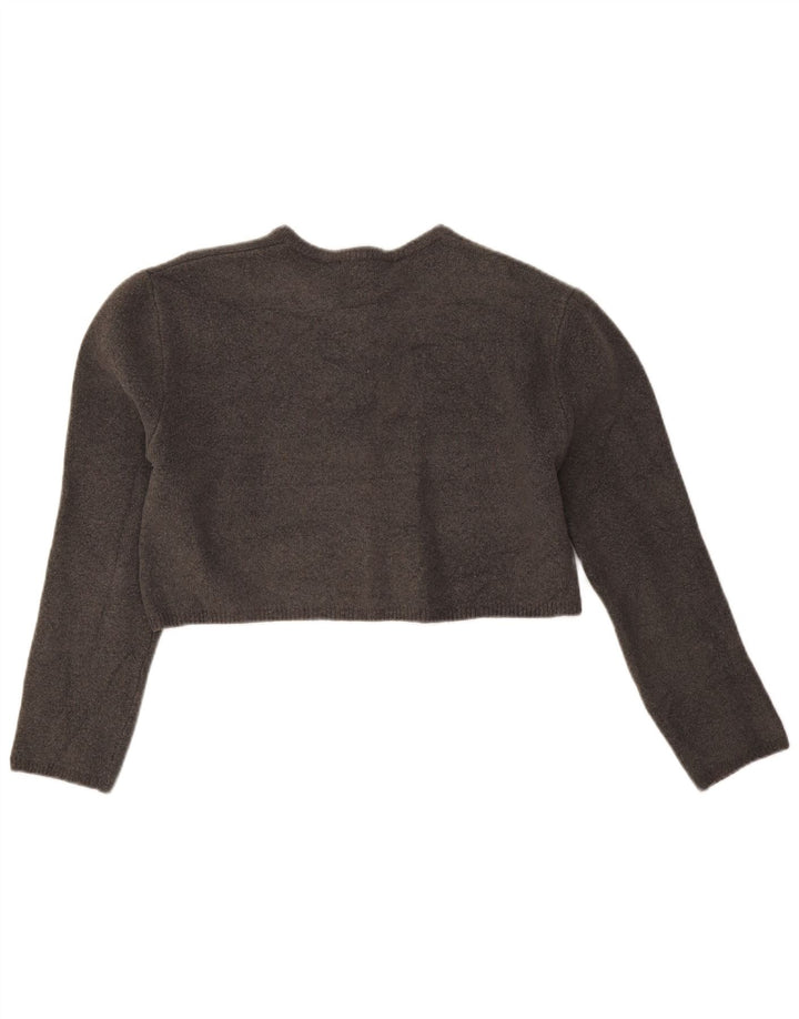 Zara Womens Crop Oversized cardigan sweater UK 10 Small Grey