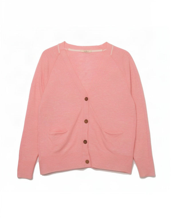 White Stuff Womens Cardigan Sweater UK 16 Large Pink Linen