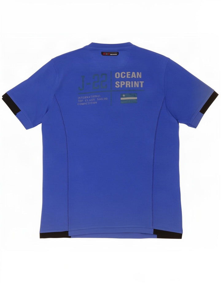 Murphy & Nye Herre Grafisk T-Shirt Top Lille Blå