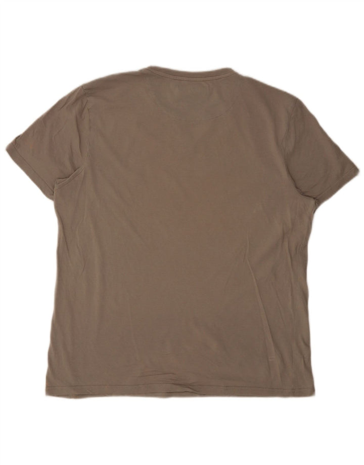 LYLE & SCOTT Herre T-Shirt Top XL Beige Bomuld
