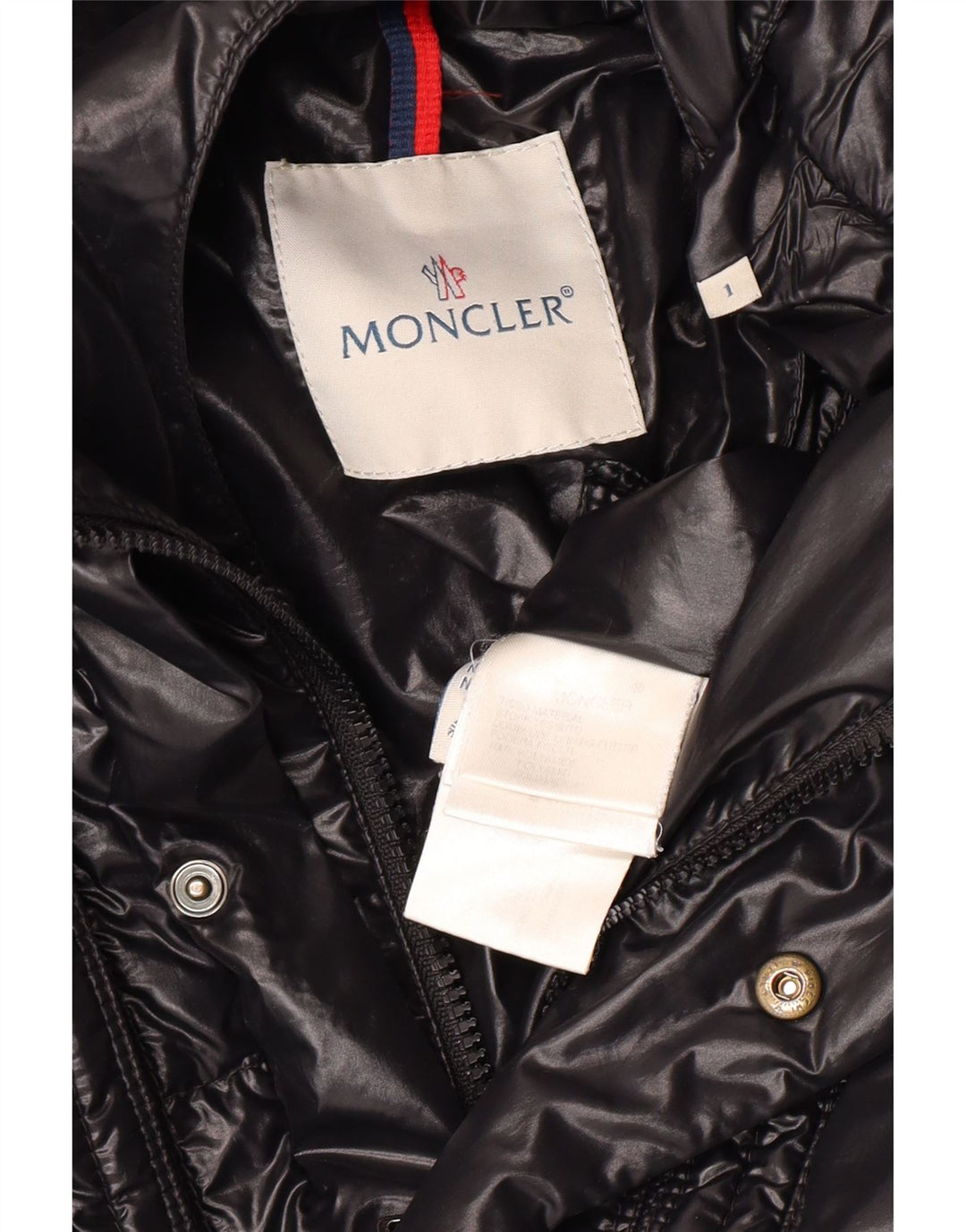 Moncler Dame Loose Fit Hooded Polstret Jakke Størrelse 1 Lille Sort Polyamid