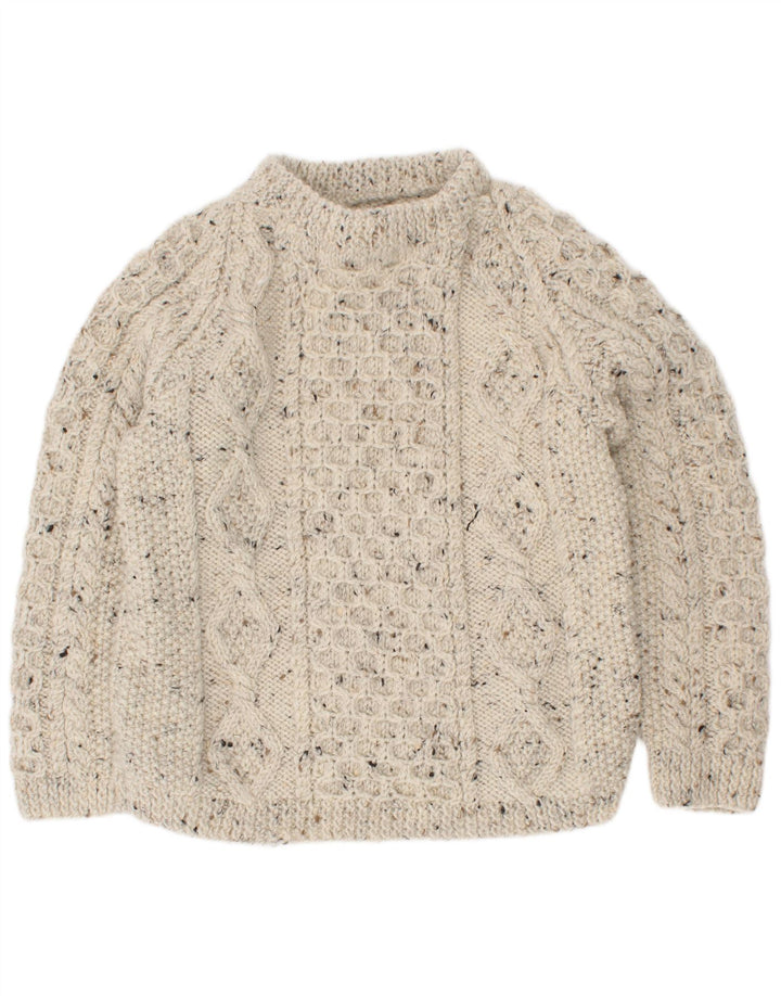 Vintage Drenge Turtle Neck sweater 5-6 år Beige Flecked