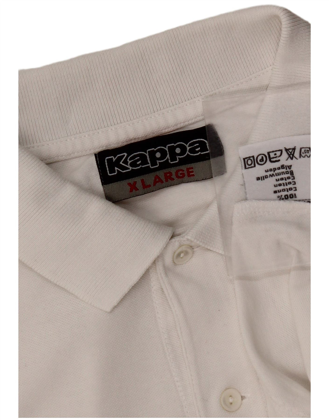 KAPPA Poloshirt til mænd XL Hvid Bomuld