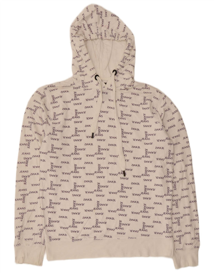Jack & Jones Grafisk hættetrøje til mænd mellem hvid bomuld