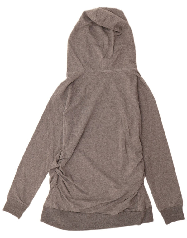 CONVERSE Womens Graphic Hoodie Jumper UK 14 Large Grey Cotton