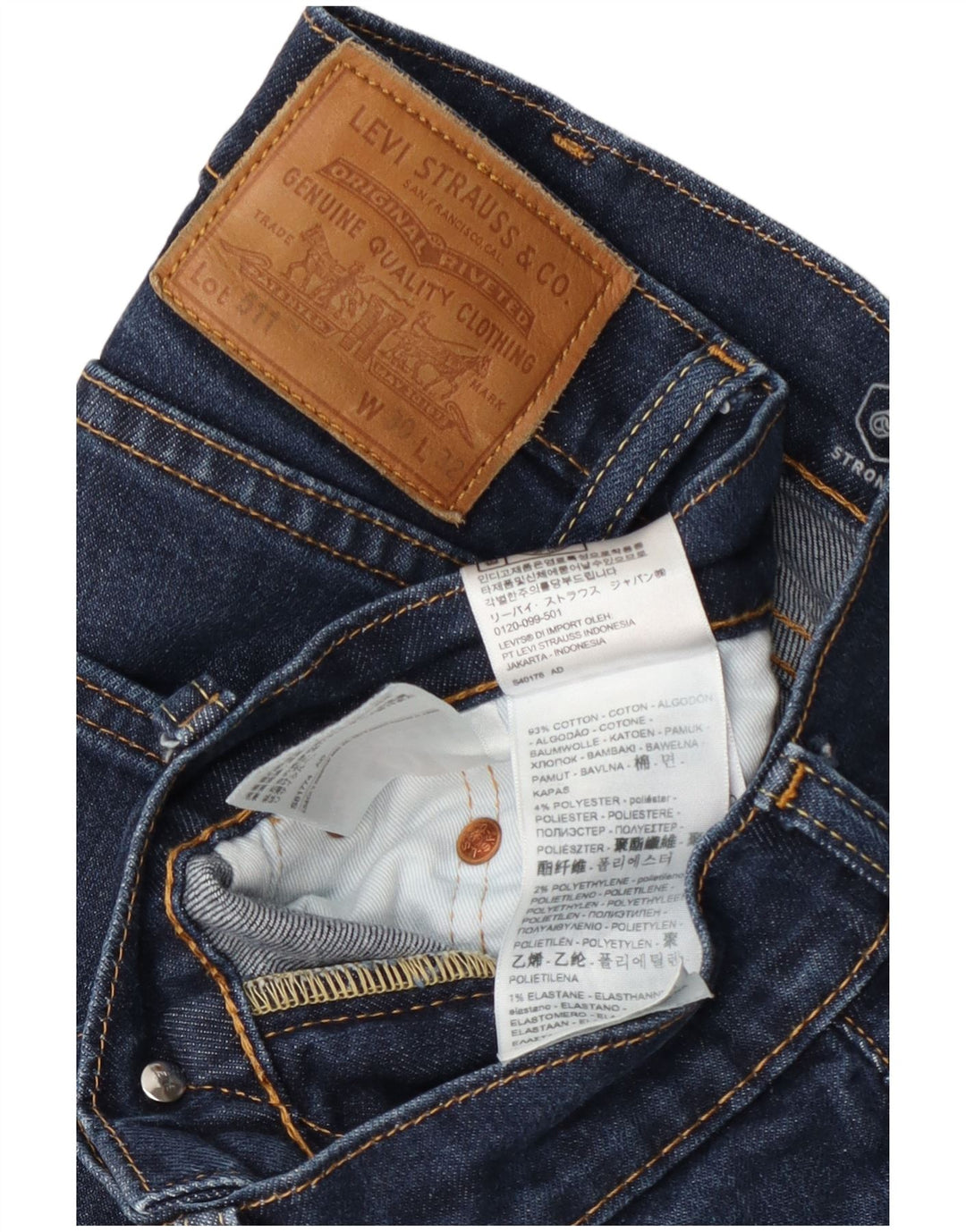 Levi's Herre 511 Slim Jeans W30 L32 Marineblå Bomuld