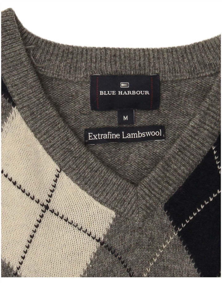 Marks & Spencer Herre Blue Harbor V-hals sweater mellemgrå
