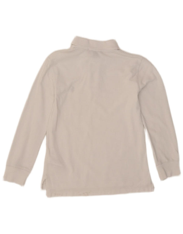 POLO RALPH LAUREN Boys Long Sleeve Polo Shirt 7-8 Years White Cotton