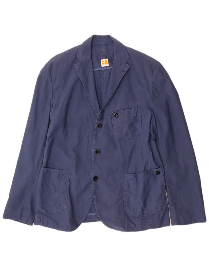 Hugo Boss Herre 3-knaps blazerjakke EU 52 XL Blå Bomuld