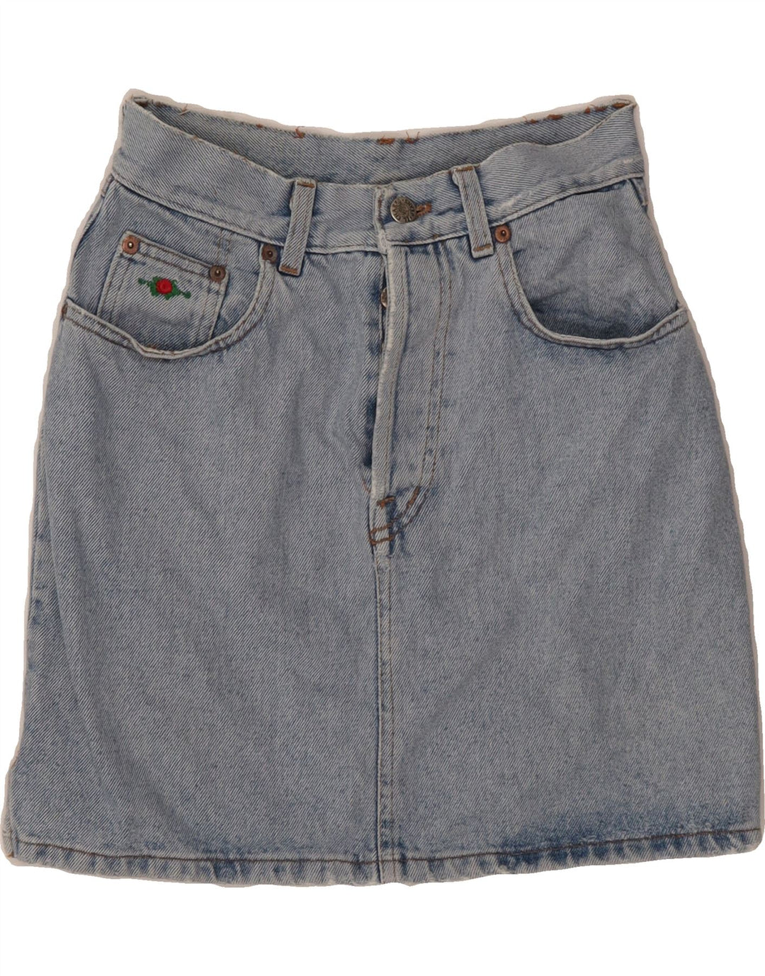 EL CHARRO Womens High Waist Denim Skirt W26 Small Blue Cotton Vintage El Charro and Second-Hand El Charro from Messina Hembry 
