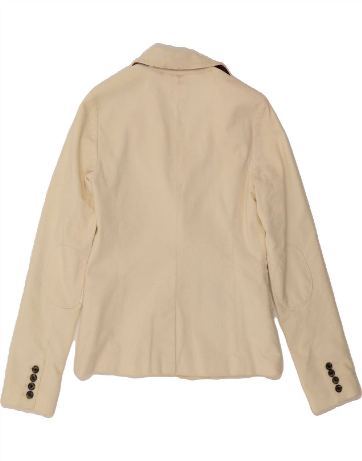TOMMY HILFIGER Womens 2 Button Blazer Jacket US 6 Medium Off White Cotton Vintage Tommy Hilfiger and Second-Hand Tommy Hilfiger from Messina Hembry 