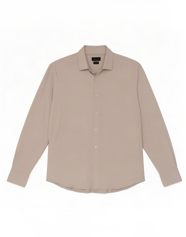 Massimo Dutti Mens Shirt 2XL Grey Herringbone Cotton