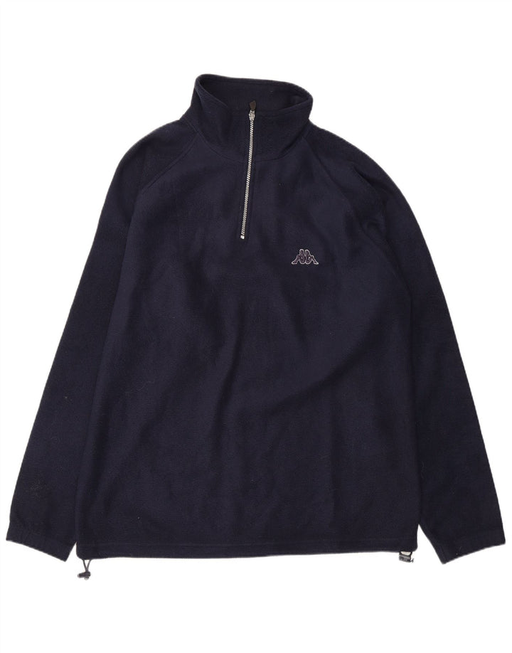 KAPPA Fleece Jumper med lynlås til mænd mellem marineblå polyester