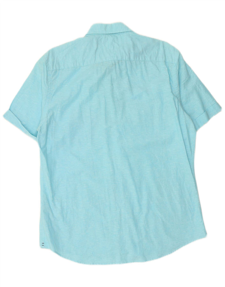 TOMMY HILFIGER Kortærmet herreskjorte Stor blå linned