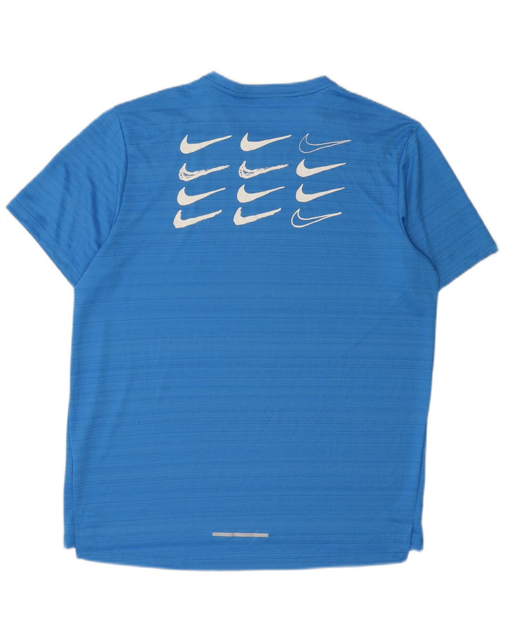 Nike Herre Dri Fit Grafisk T-Shirt Top Stor Blå Nålestribe