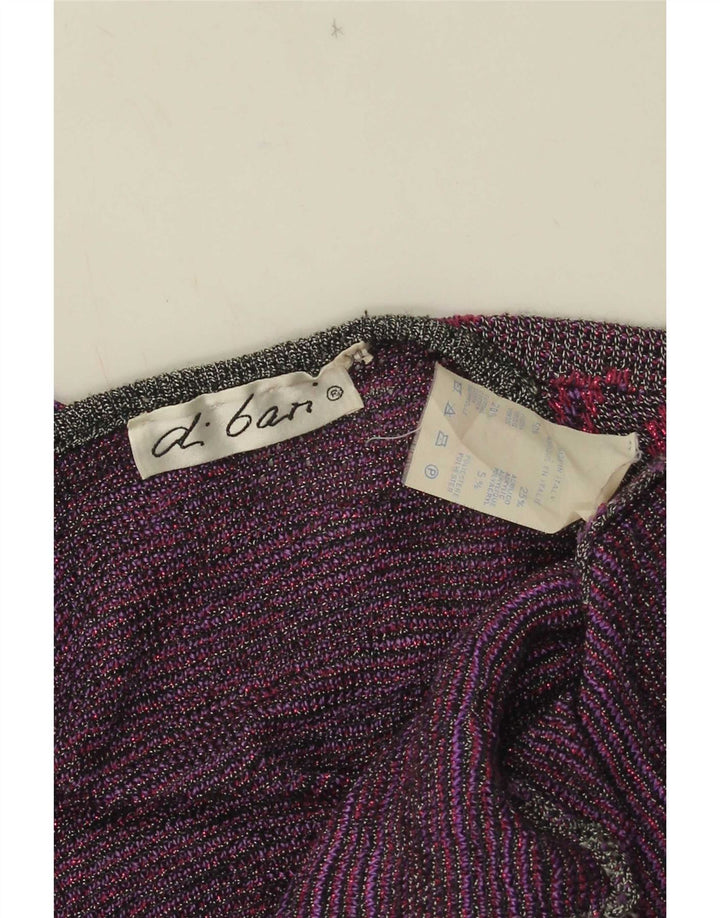 Di Bari kvinders abstrakt mønster cardigan sweater IT 40 Lille lilla
