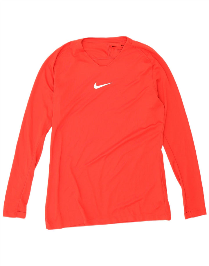 Nike Herre Dri Fit Slim Fit Grafisk Top Langærmet Stor Rød Polyester