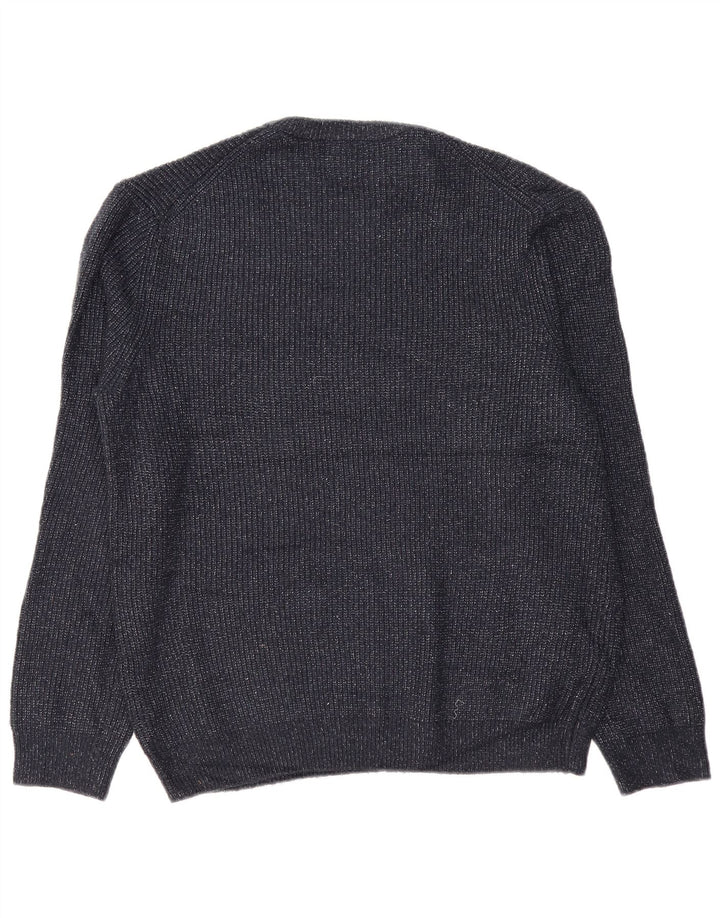 Marks & Spencer Herre sweater med rund hals XL Marineblå Flecked